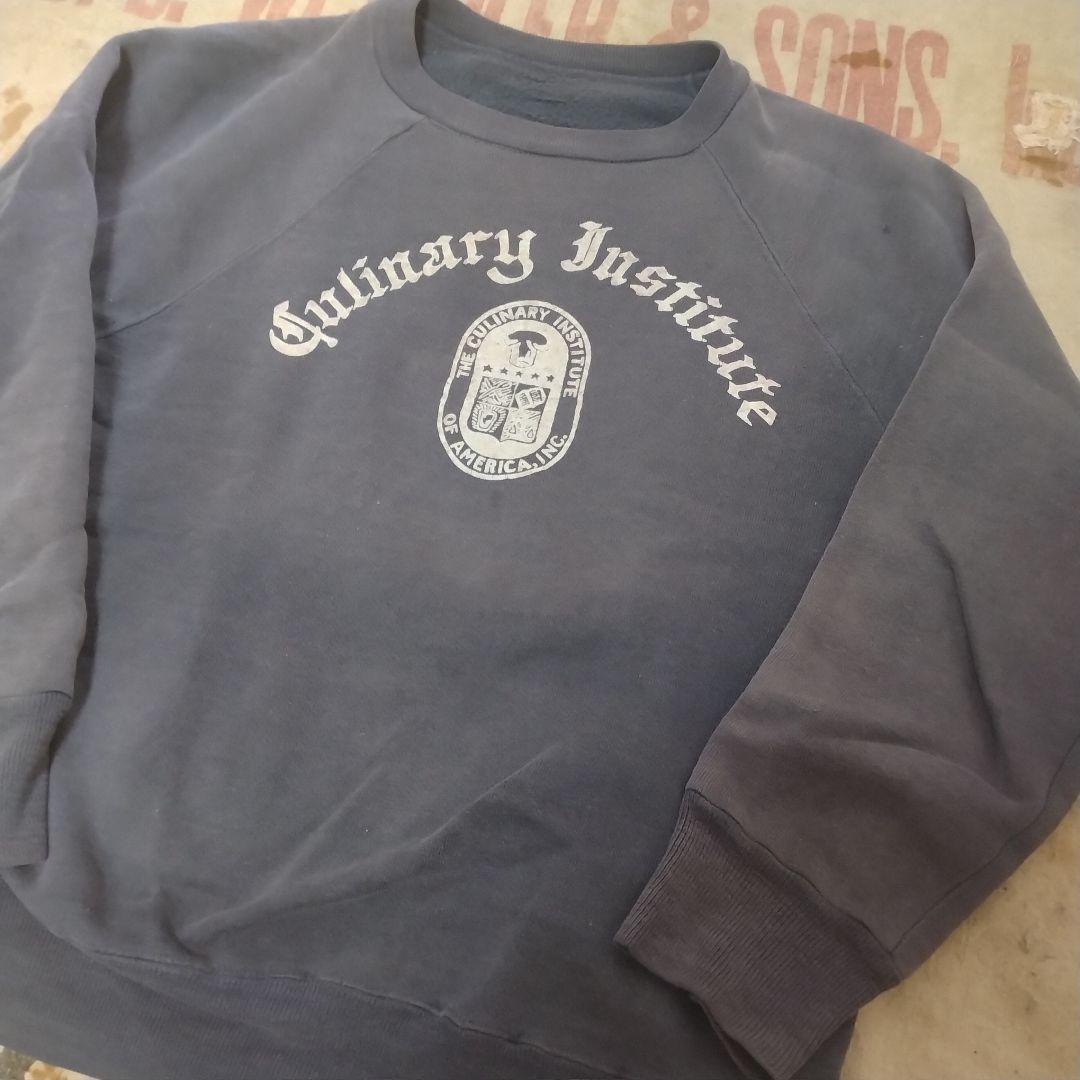 50s 60s VINTAGE スウェット　カレッジ　フェード　ナス紺