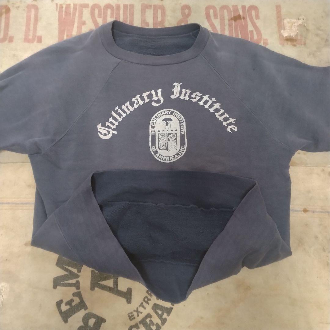 50s 60s VINTAGE スウェット　カレッジ　フェード　ナス紺