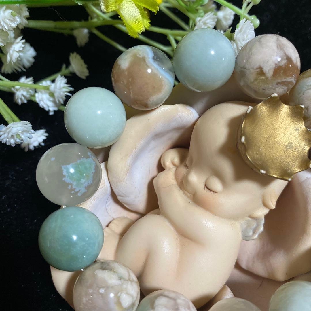 グリーン桜瑪瑙 ブレスレット16mmから16.6mm ❸