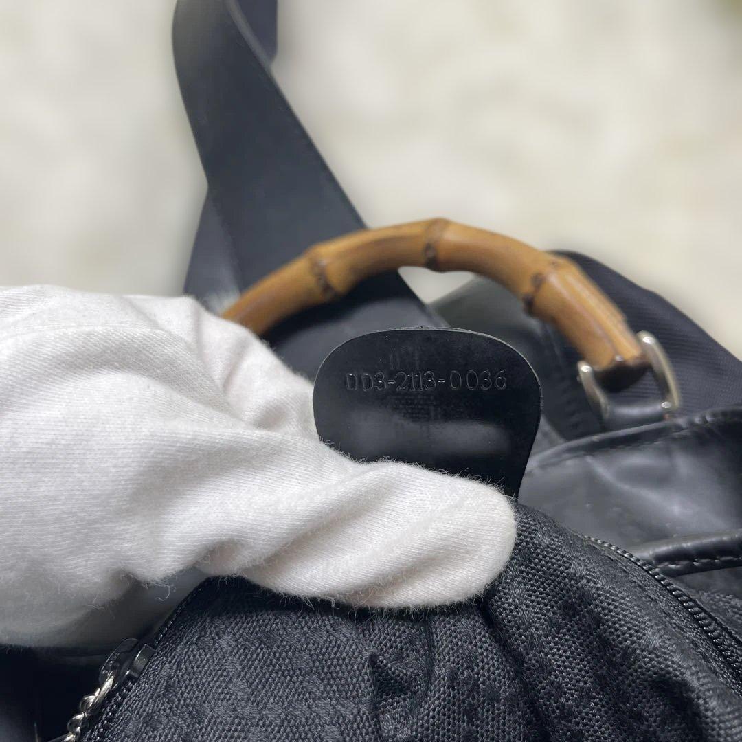 美品 GUCCI バンブー 巾着 2way ワンショルダー ナイロン グッチ