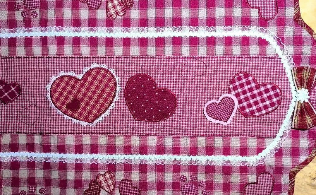 ⭐️アメリカンカントリー雑貨❤ハート＆肉球いっぱい✿波〰️波チェストマット✿