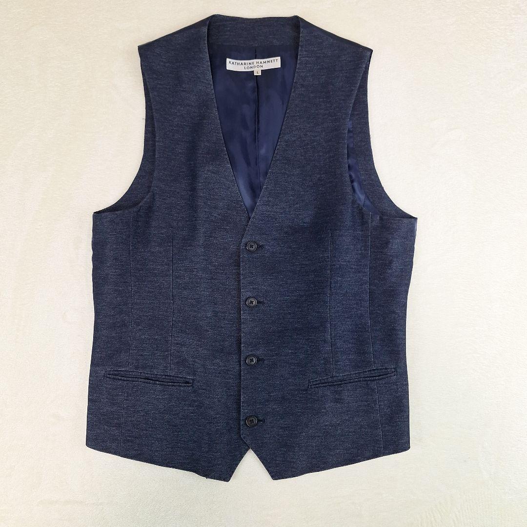 キャサリンハムネット　デニムストレッチ　スーツスリーピース　L　パンツM