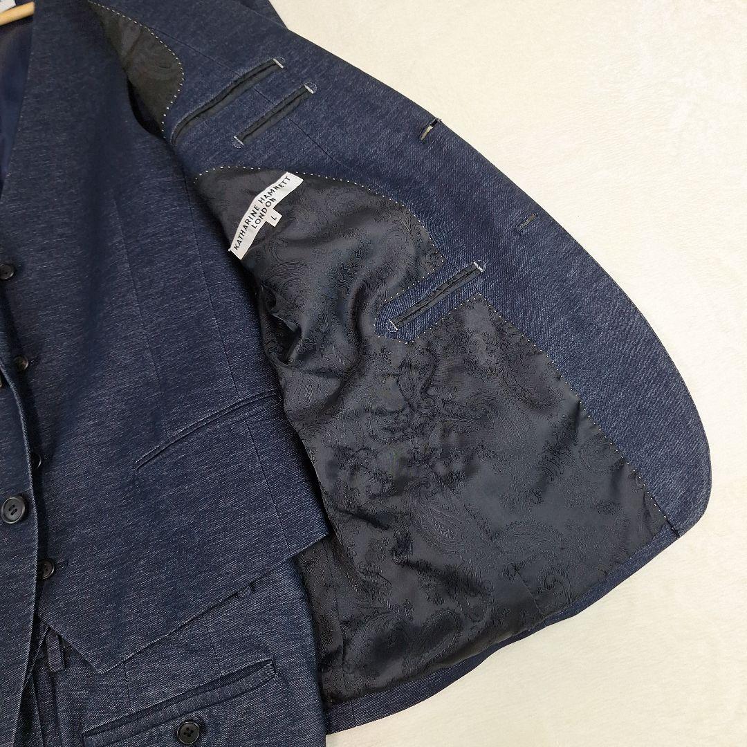 キャサリンハムネット　デニムストレッチ　スーツスリーピース　L　パンツM