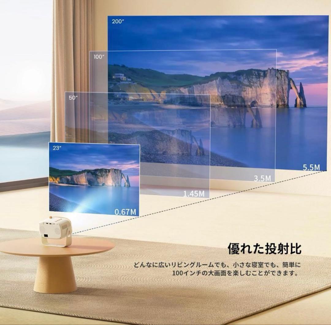 ホワイトプロジェクター 360度回転スタンド付き