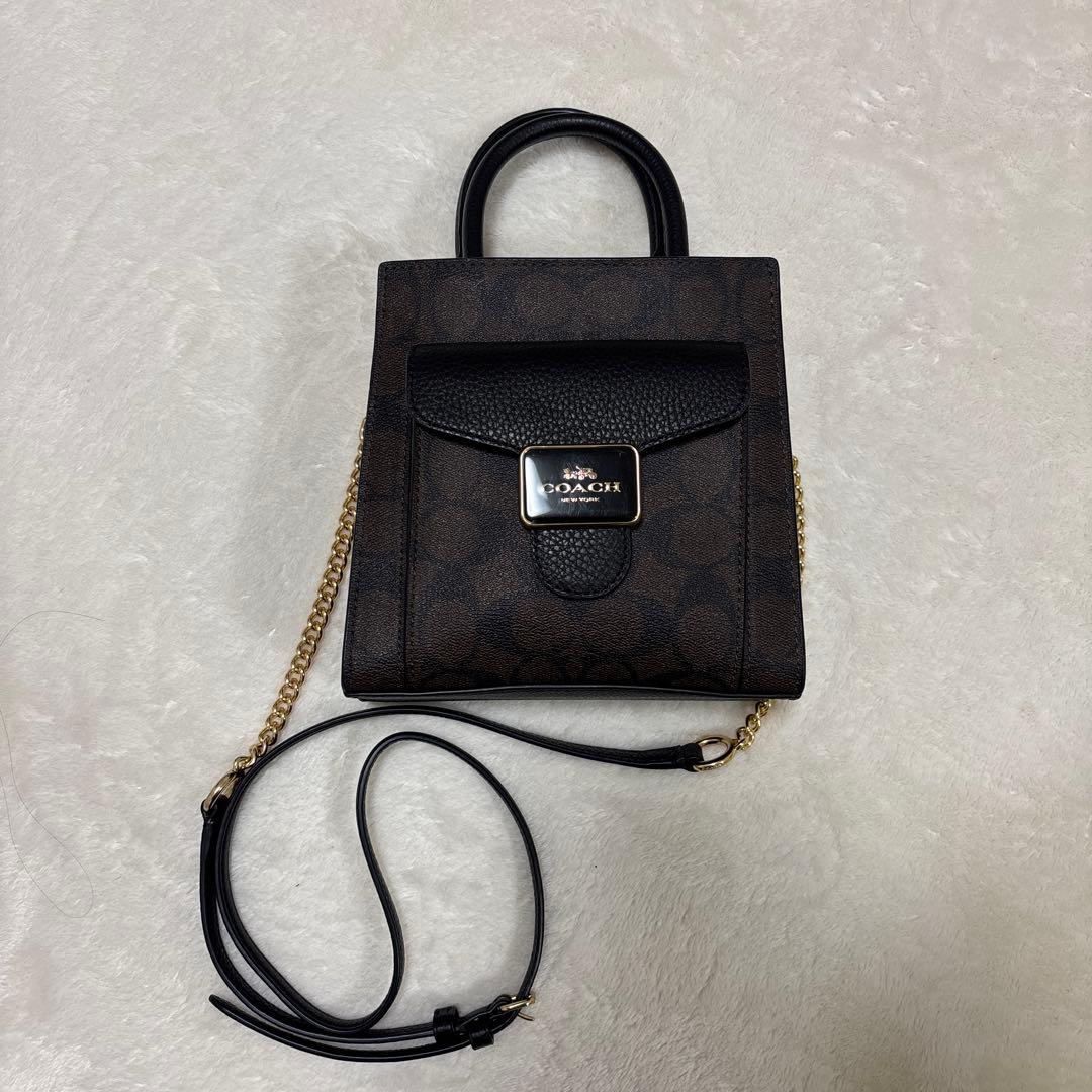 COACH ショルダーバッグ ダークブラウン/ブラック