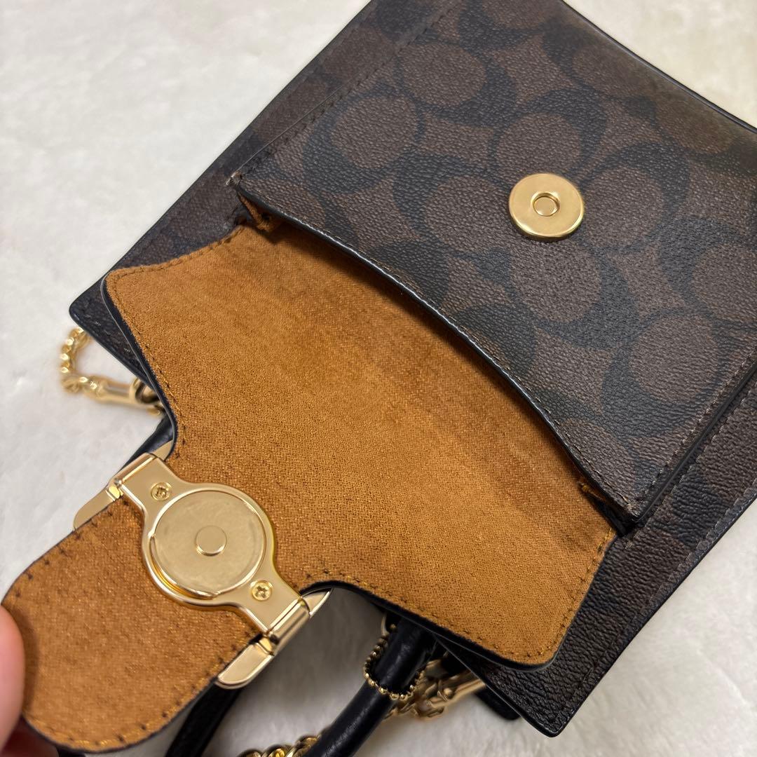 COACH ショルダーバッグ ダークブラウン/ブラック