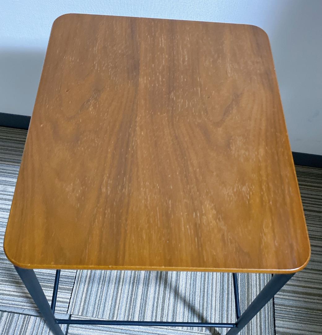 NITORI ウォールナット カウンターチェア ２脚セット サイドテーブル