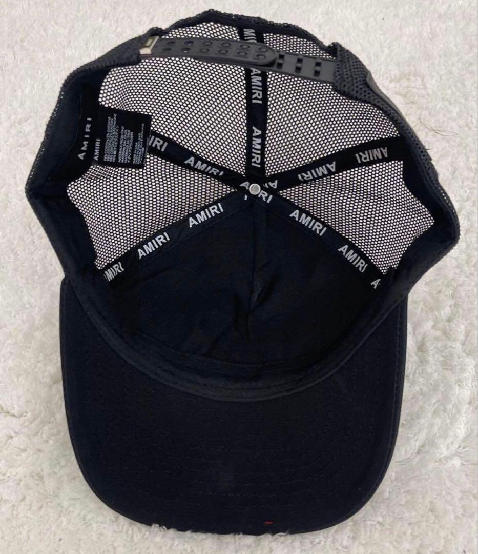 AMIRI 黒 トラッカーハット メッシュ