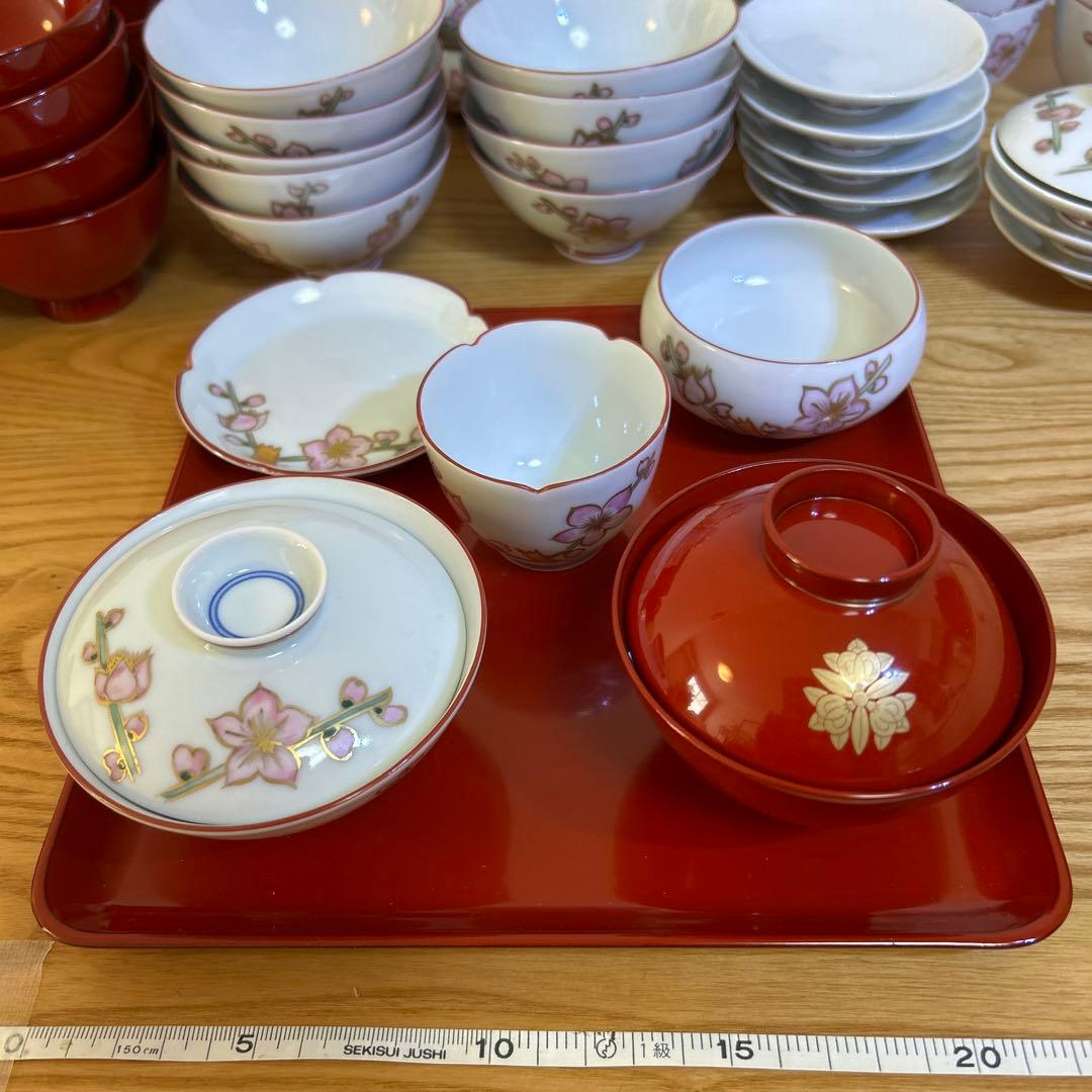 雛祭り　お膳　雛道具　田中屋　陶器　桐箱付き