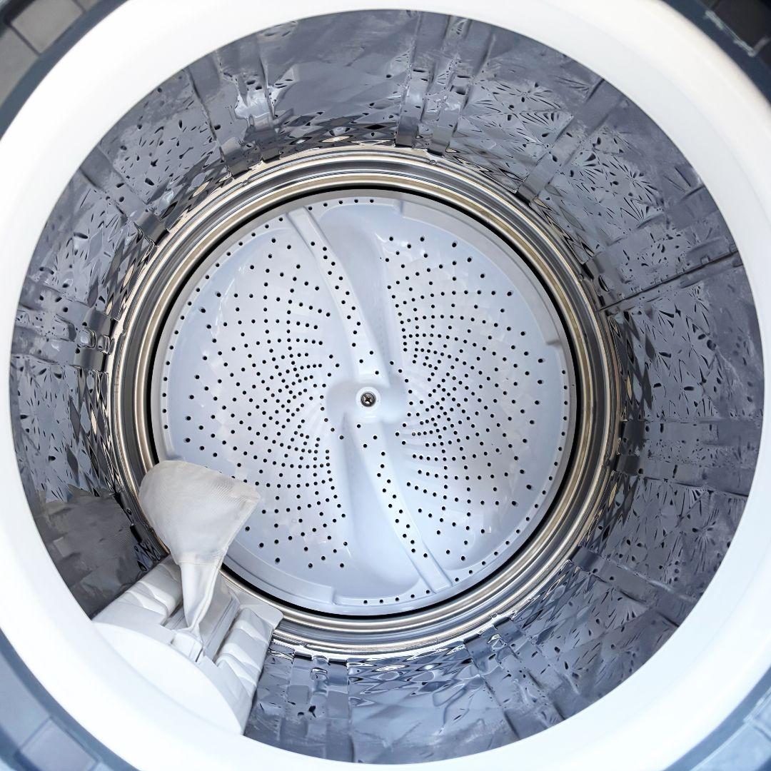 配送設置無料！純正SHARPホワイト穴なし電気洗濯乾燥機！完動品・超美品！