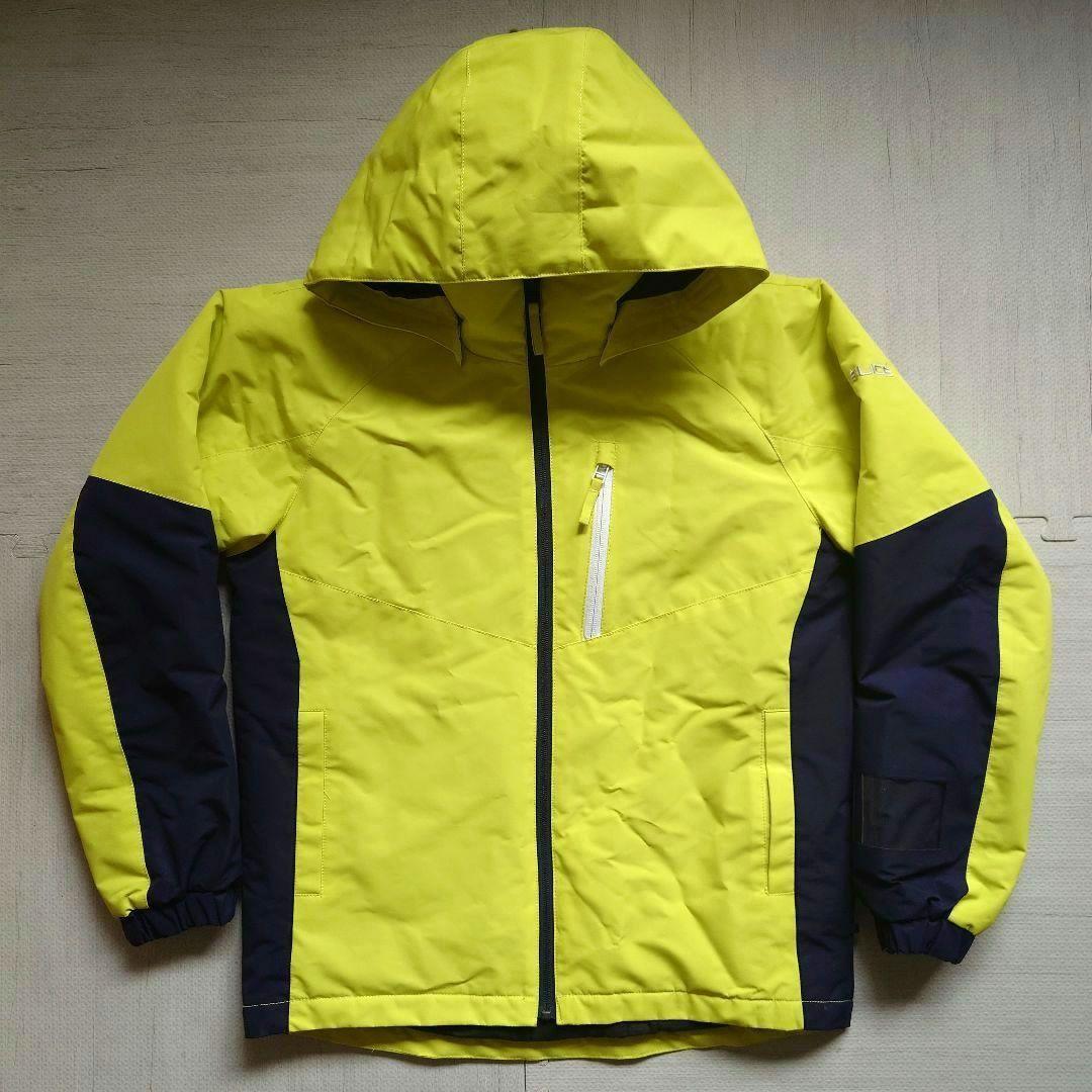 ジュニア用スキーウェアセット　160cm（イエローグリーン×ネイビー）