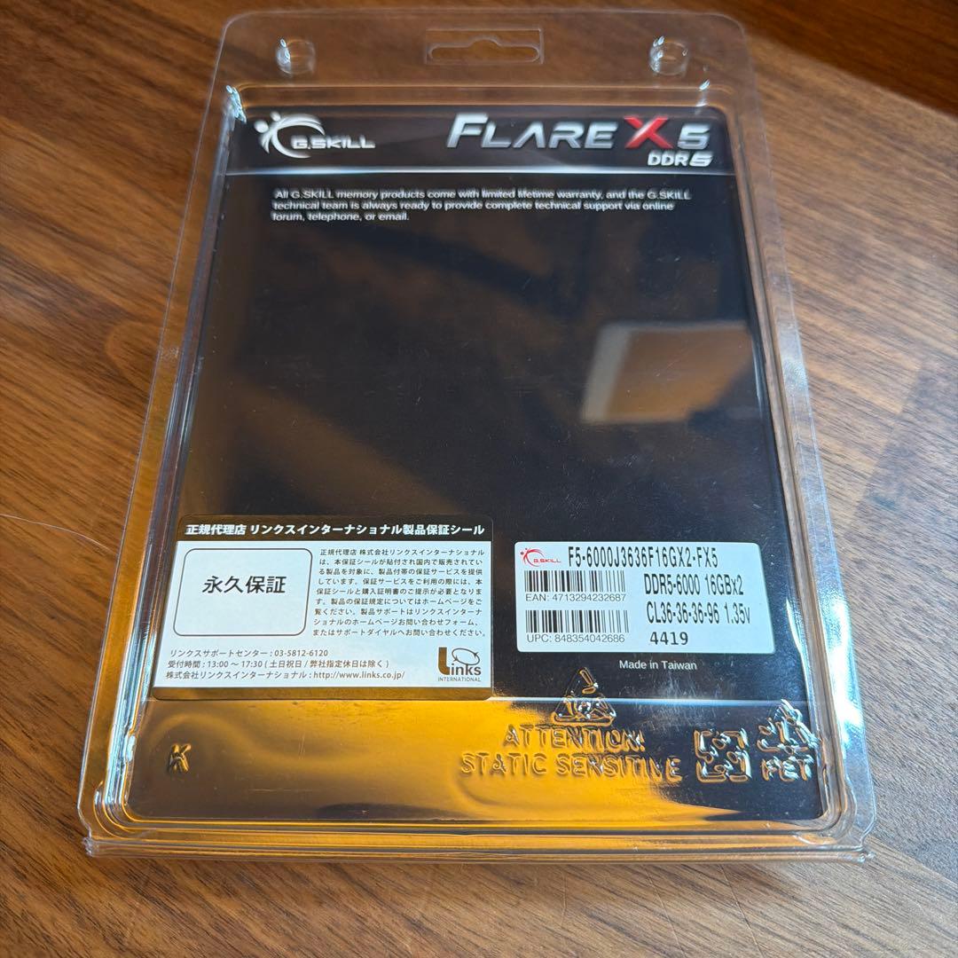 G.SKILL F5-6000J3636F16GX2-FX5/16GB × 2