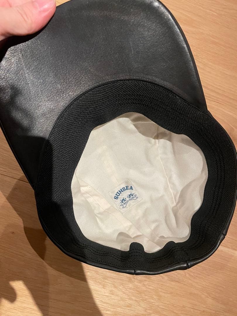 sunsea jetcap レザーキャップ 黒