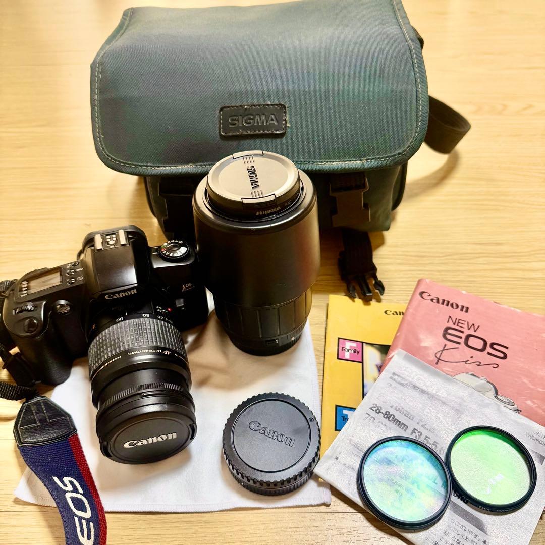 Canon EOS Kiss一眼レフフィルムカメラ とレンズセット