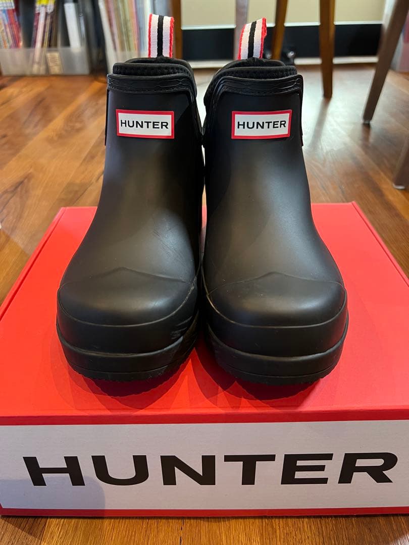 美品 26cm HUNTER ネオプレーン チェルシーブーツ ブラック US8