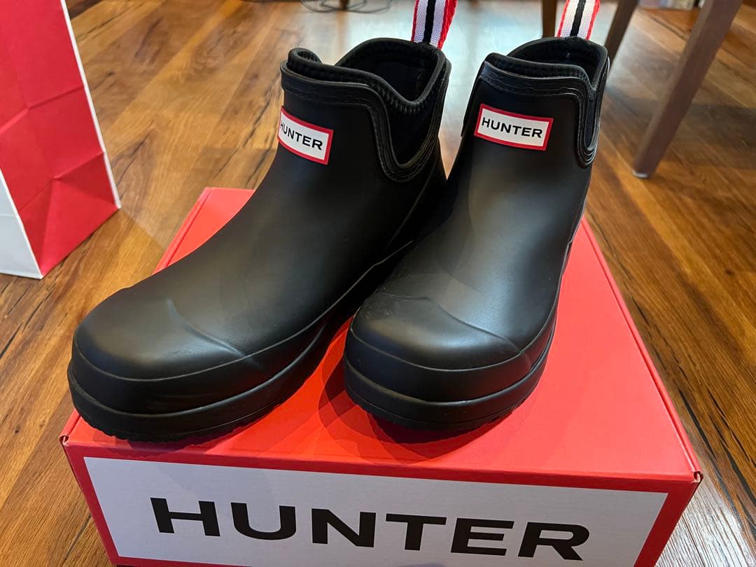美品 26cm HUNTER ネオプレーン チェルシーブーツ ブラック US8