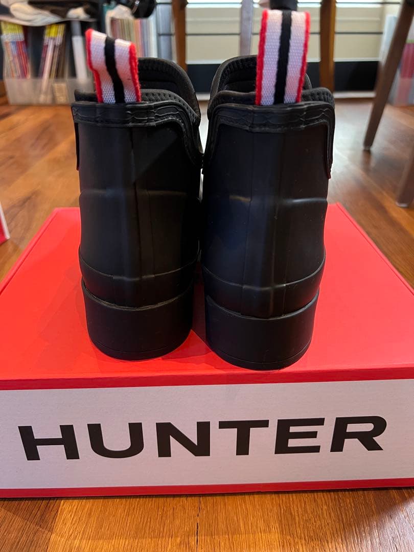 美品 26cm HUNTER ネオプレーン チェルシーブーツ ブラック US8