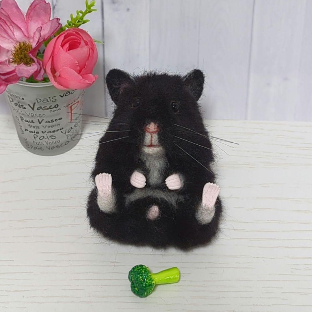 384 カエルちゃん ハムスター 羊毛フェルト