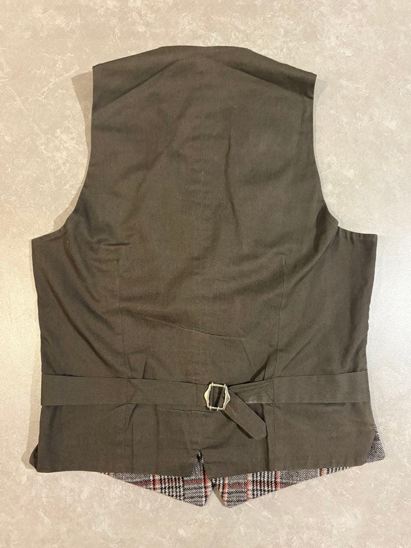 LARDINI チェック柄 ベスト グレー系　サイズ42