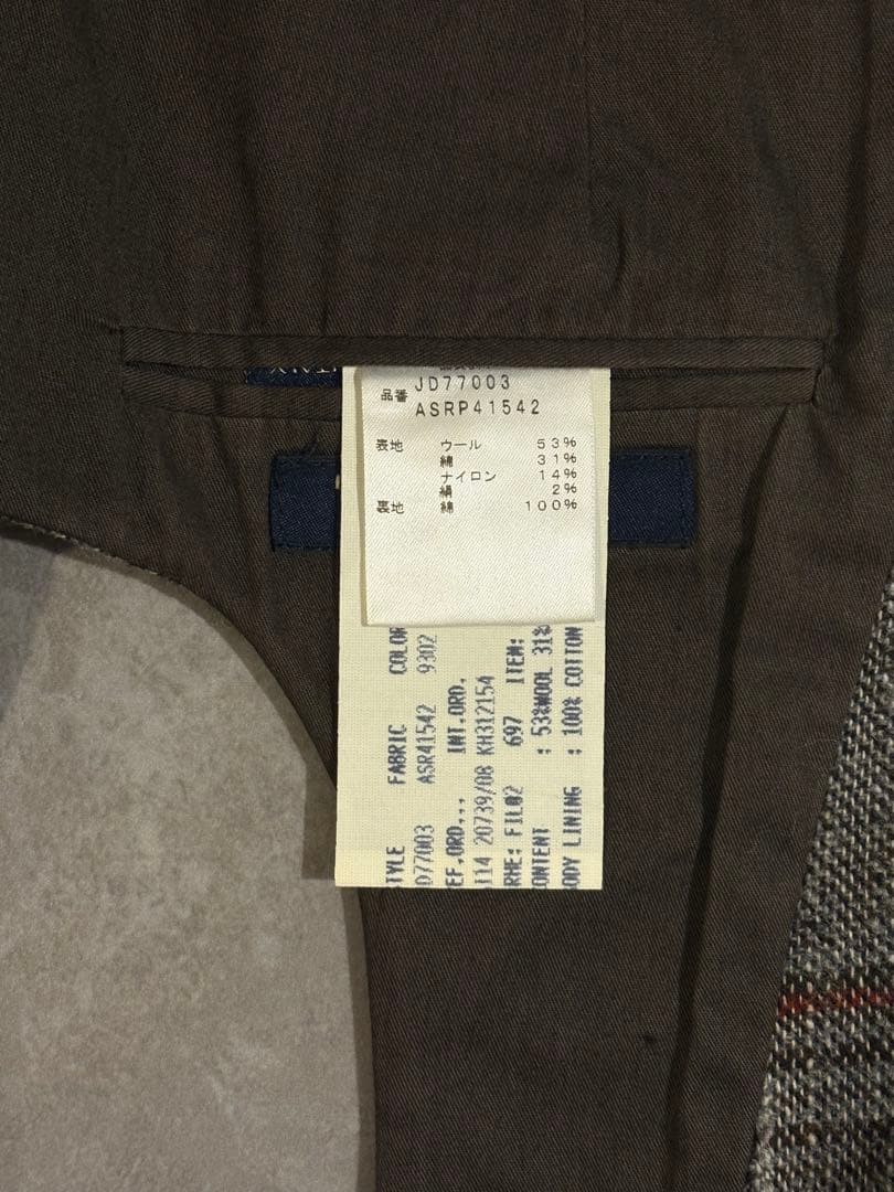 LARDINI チェック柄 ベスト グレー系　サイズ42