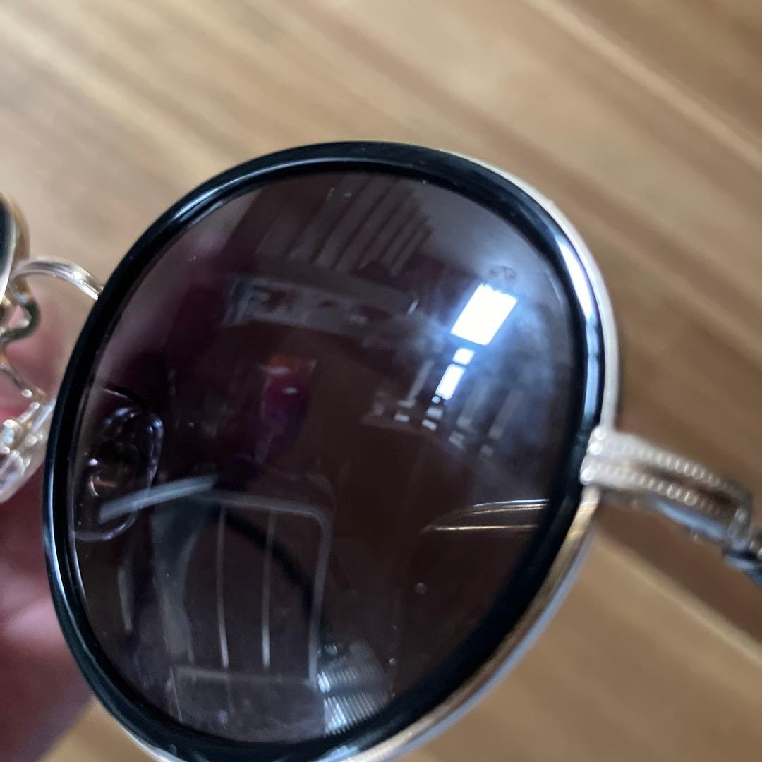 ayame ラウンド型サングラス ブラック/ゴールド（男女兼用）