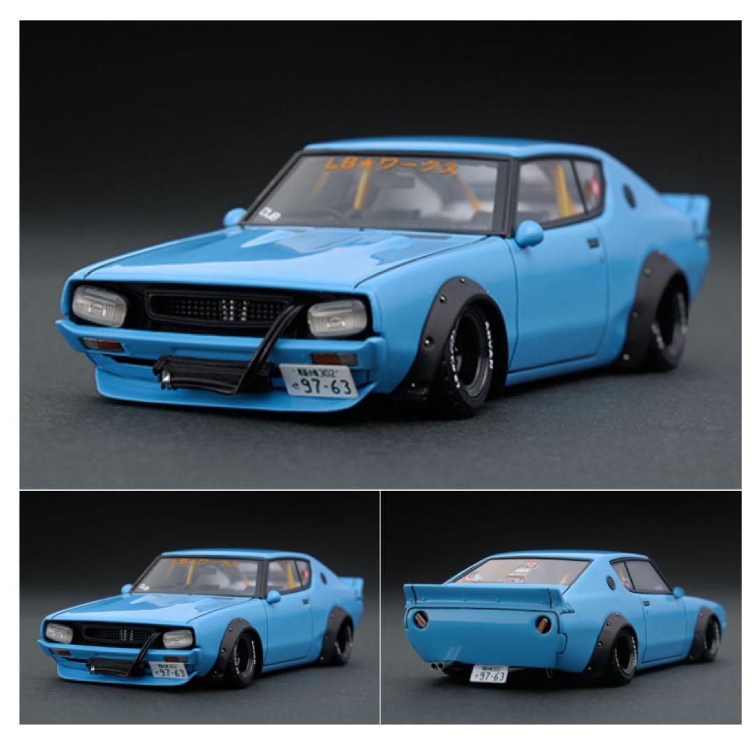 イグニッションモデル　1/43 LBWK ケンメリ 2ドア ブルー