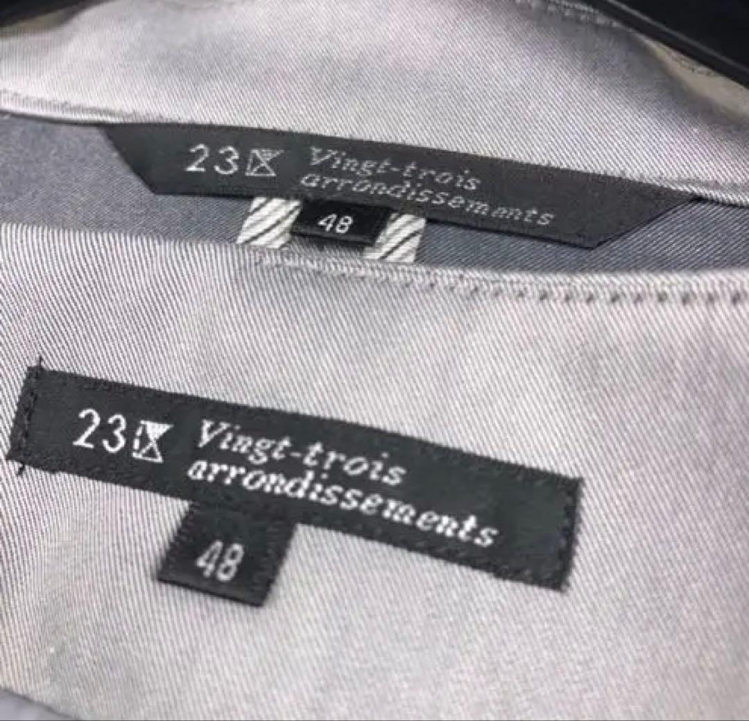 【大きいサイズ】23区 スーツ セットアップ スカート 1B グレー 美品 48