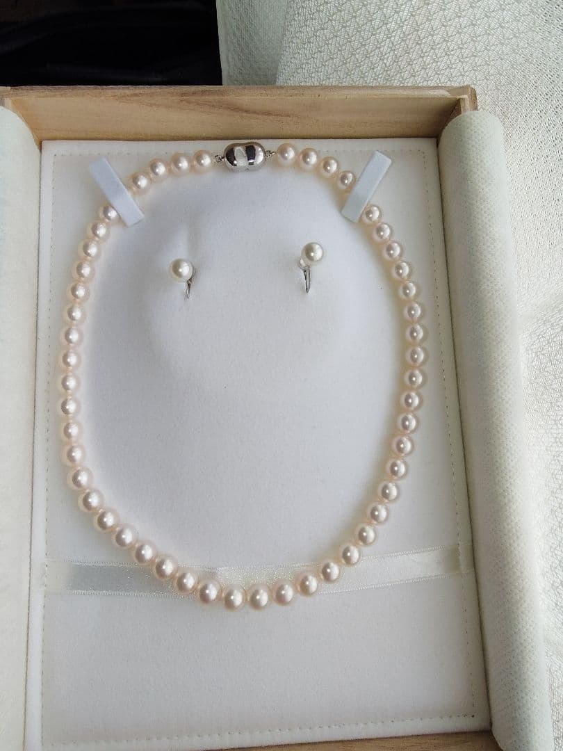 宮*ち様 オーロラ花珠真珠 ネックレス イヤリングセット鑑定書付