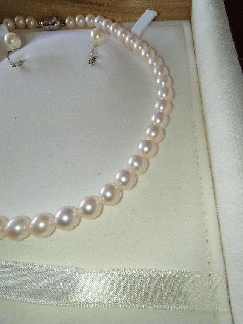 宮*ち様 オーロラ花珠真珠 ネックレス イヤリングセット鑑定書付