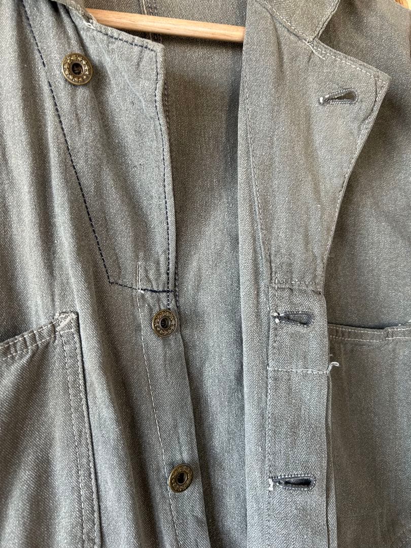 40s ブラックコバート オールインワン 黒シャン ツナギ 月桂樹ボタン