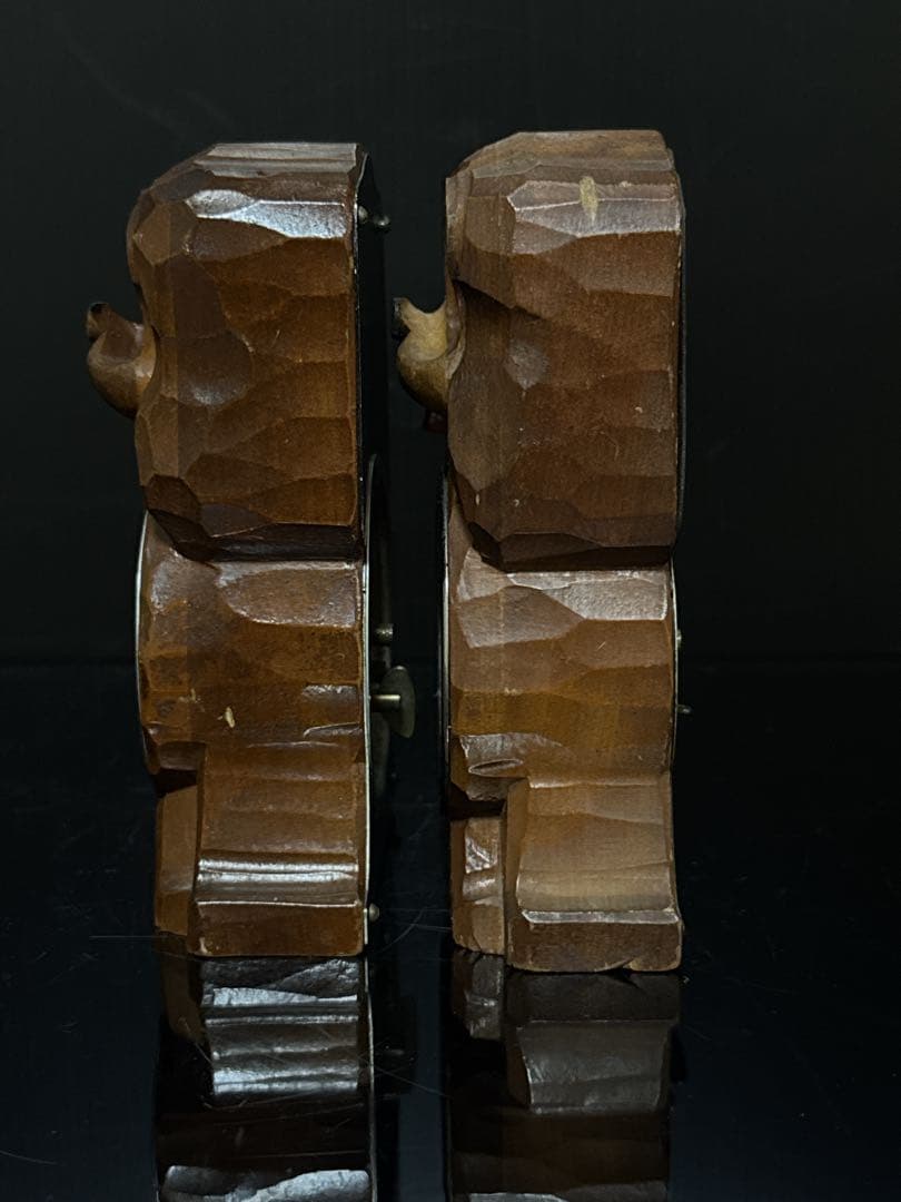 当時物 希少 手塚時計 TEZUKA 木製 犬 目玉 時計 POPPO 置時計