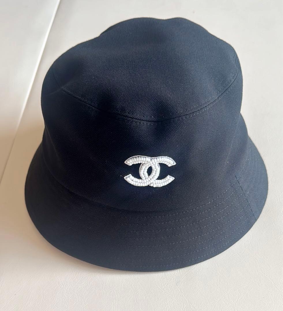 CHANEL バケットハット　ビーズ刺繍　M
