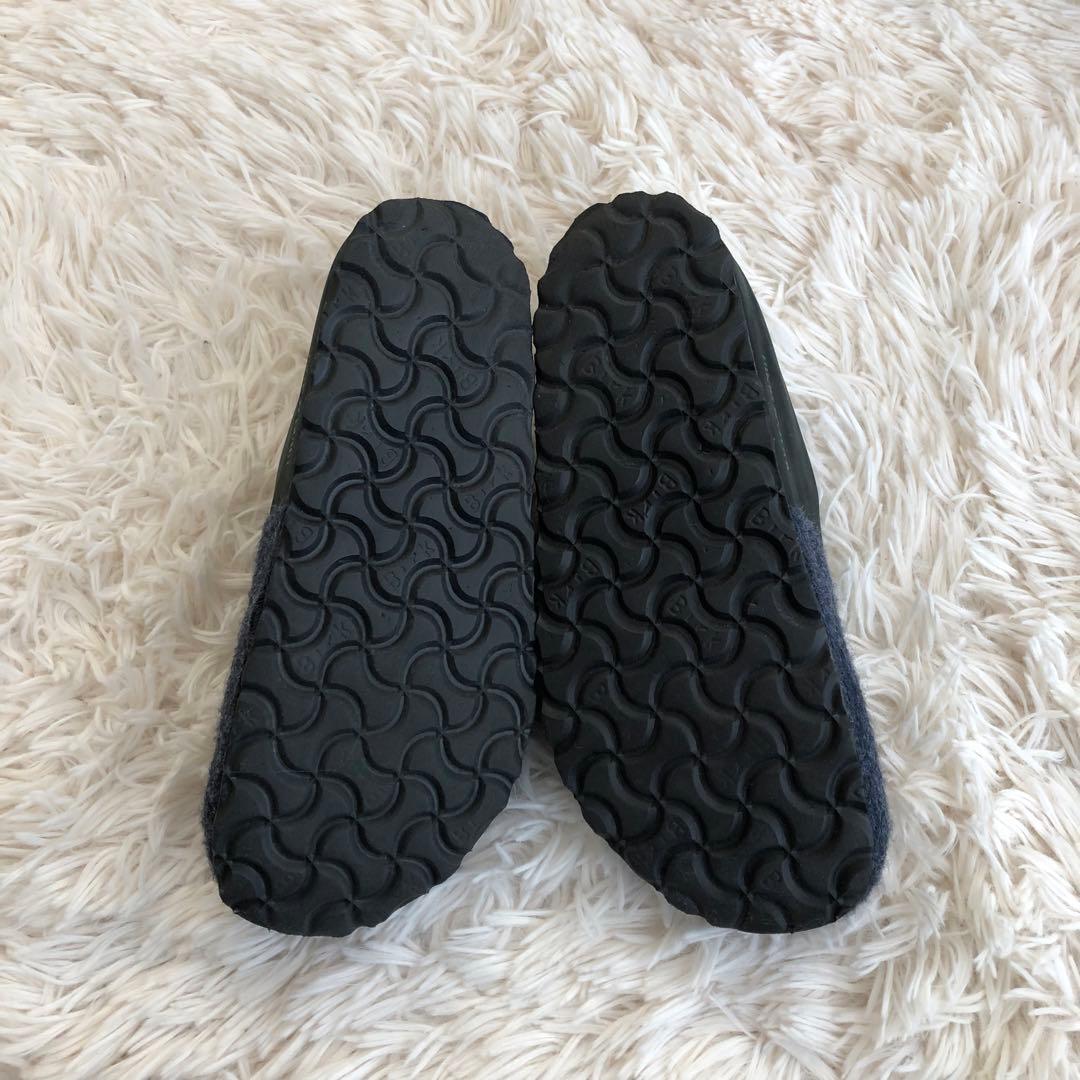 ビルケンシュトックサンダルロンドンウールフェルト×レザーネイビー35