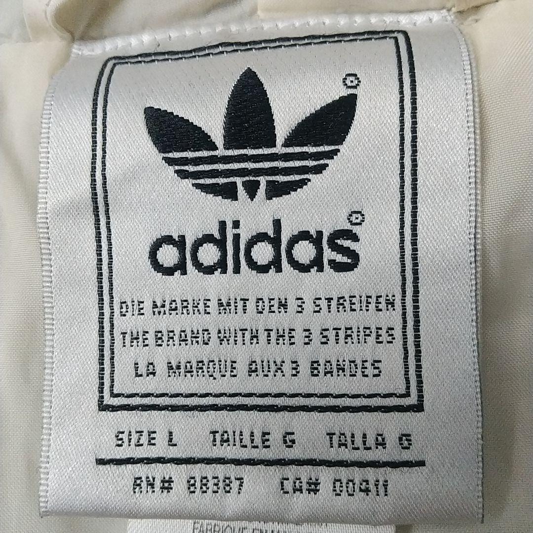 90s アディダス 刺繍ロゴ アームロゴ スリーライン 中綿 ナイロンジャケット