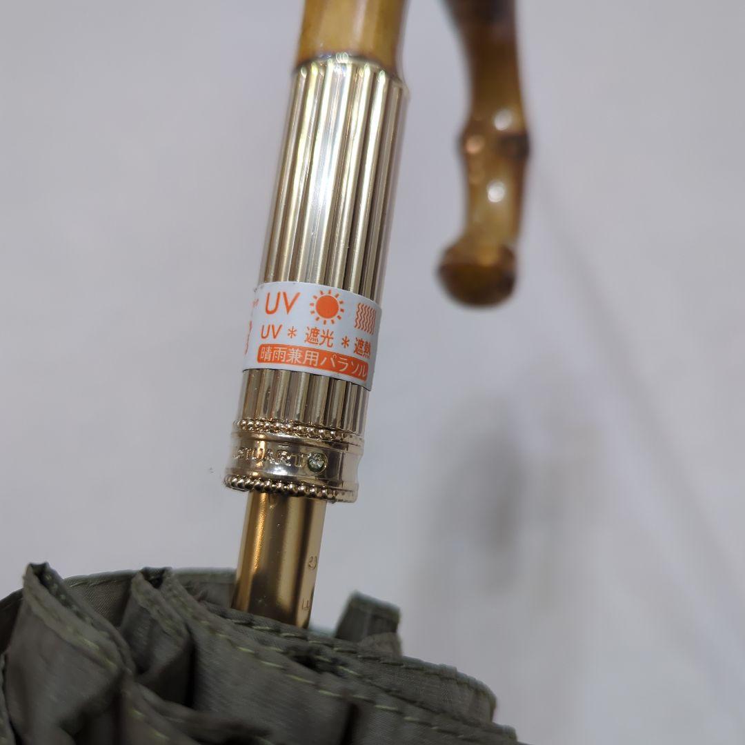 未使用✨ジルスチュアート 晴雨兼用傘 日傘トップフラット フリル ラメ カーキ