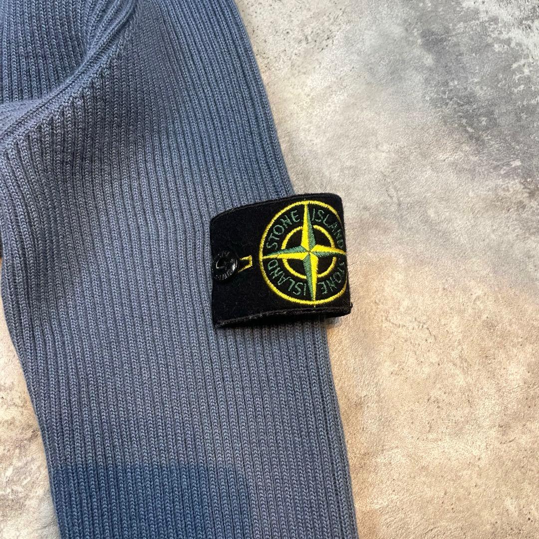 STONE  ストーンアイランド リブニットセーターブルー メンズ