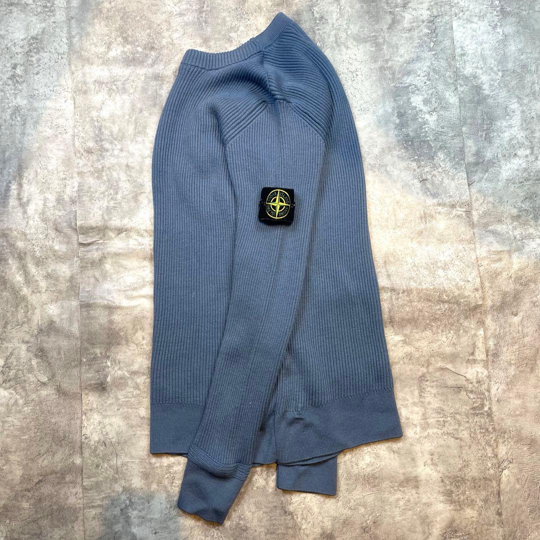 STONE  ストーンアイランド リブニットセーターブルー メンズ