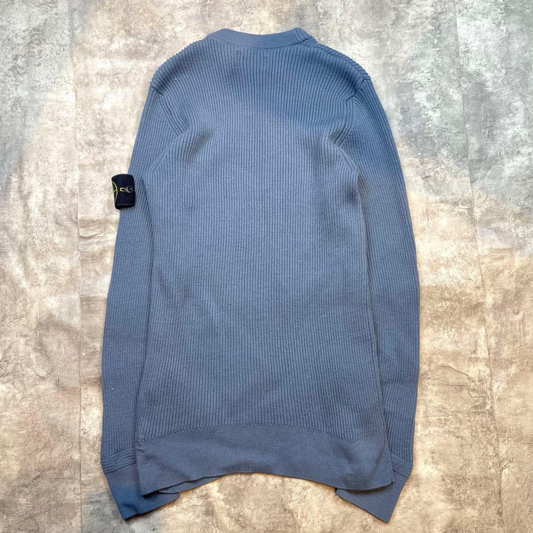 STONE  ストーンアイランド リブニットセーターブルー メンズ