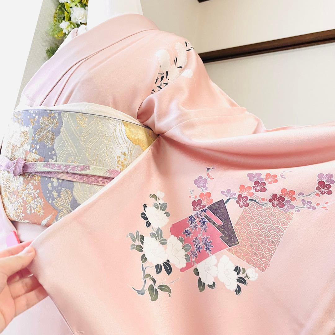 桜色 友禅 4点 フルセット 訪問着 入学式 卒業式 入園式 春 秋 冬