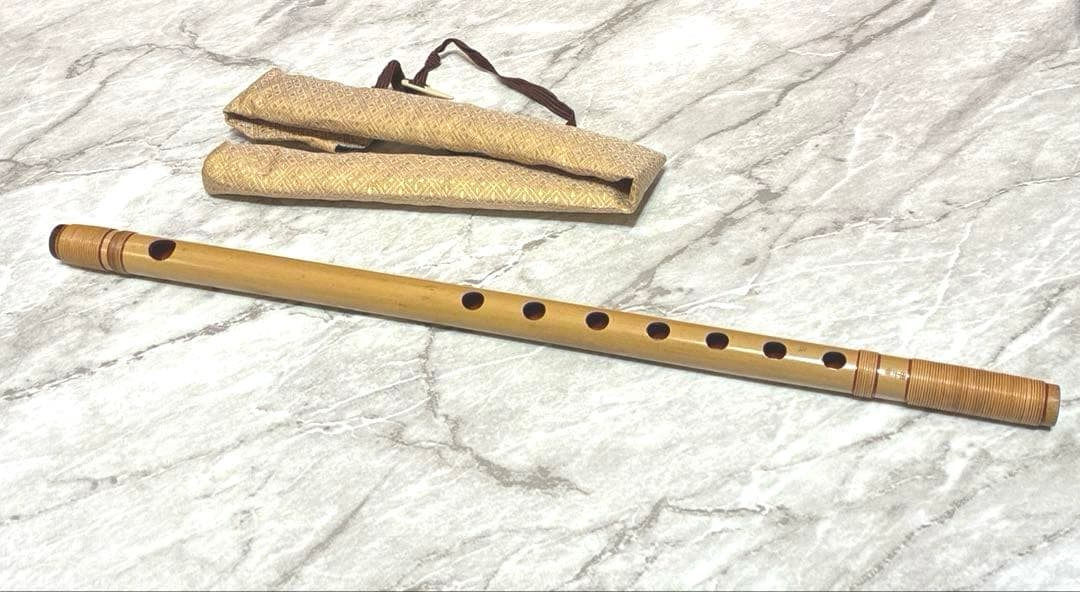 【美品】 篠笛 獅子田 七ッ穴 四本調子 お囃子用 ケース付き