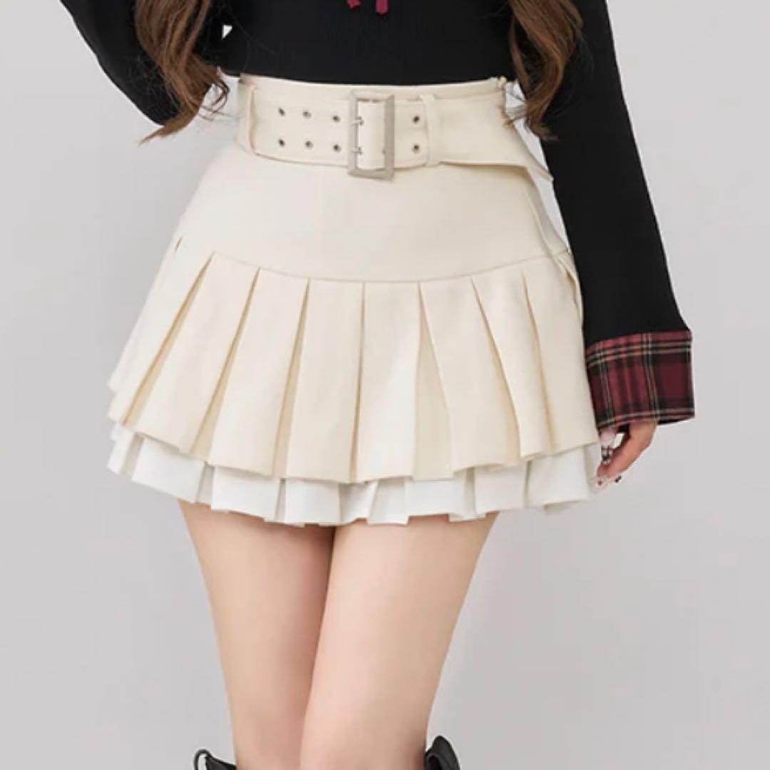 Darich ダブルプリーツミニスカート