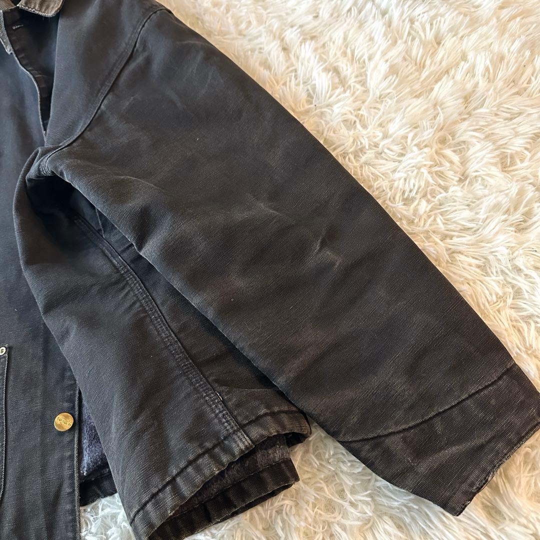 90s Carhartt ミシガンチョアコート ブランケット ブラック L相当