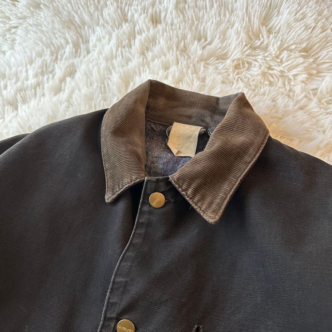 90s Carhartt ミシガンチョアコート ブランケット ブラック L相当