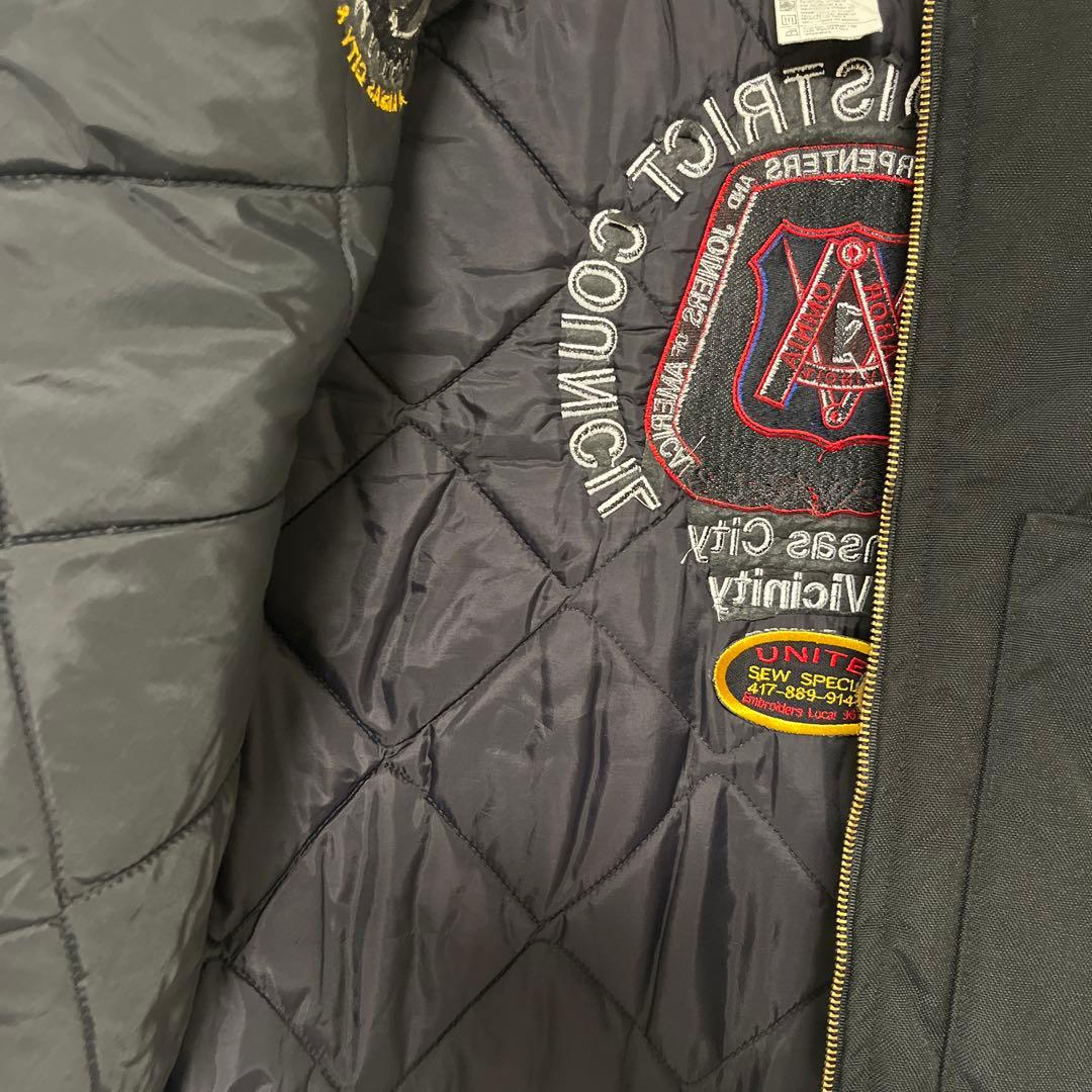 【USA製】Carhartt カーハート裏キルティングベストブラックL古着