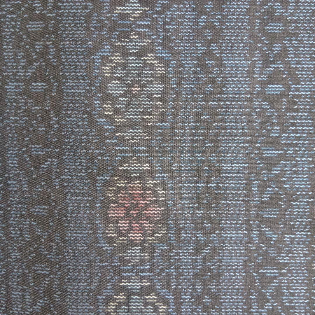 着物リメイク＊藍泥系本場大島紬　帯花柄＊ノースリーブテント型フレアワンピース