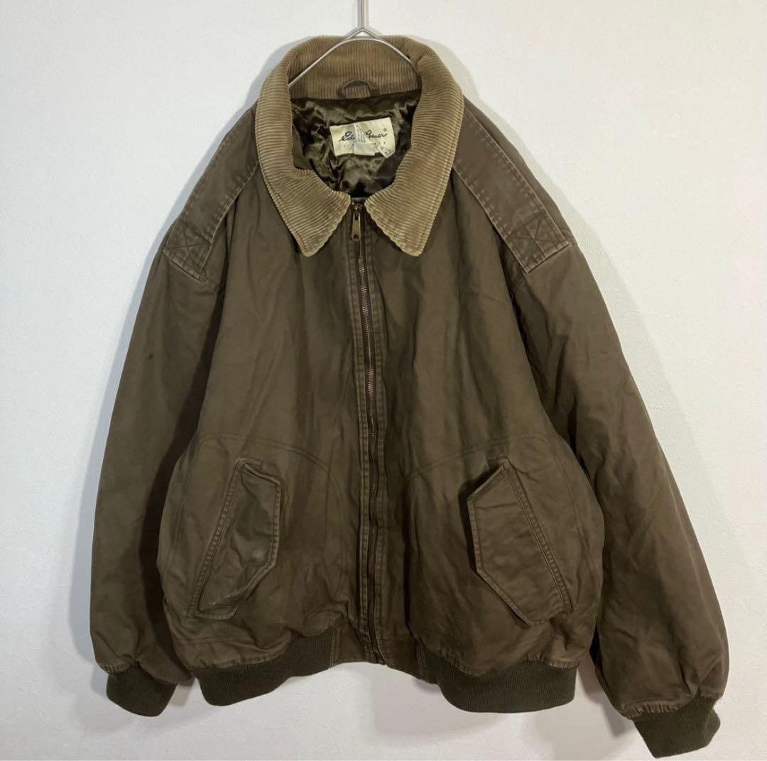 A532 エディーバウアー　ワークジャケット　裏地キルティング　中綿　無地