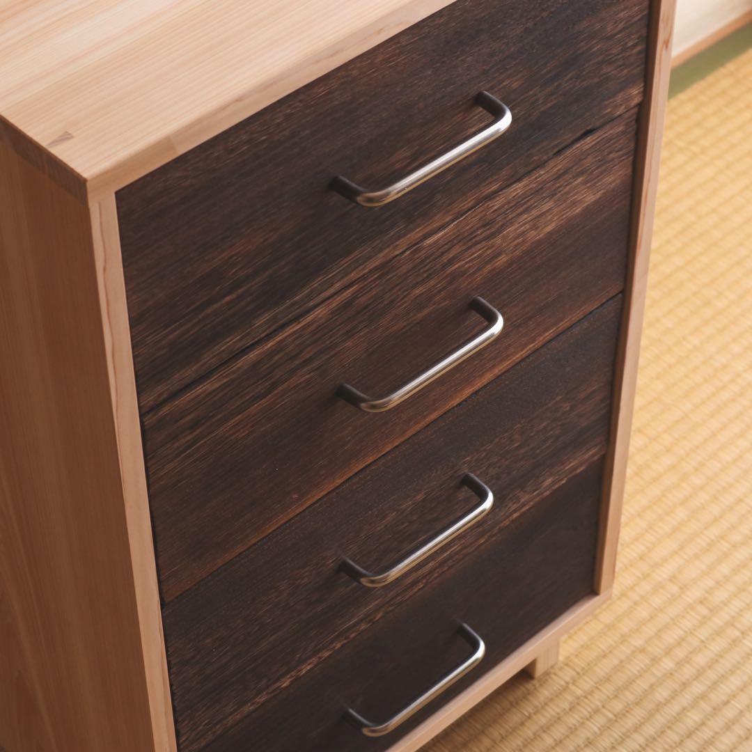 pey　桧の4段チェスト