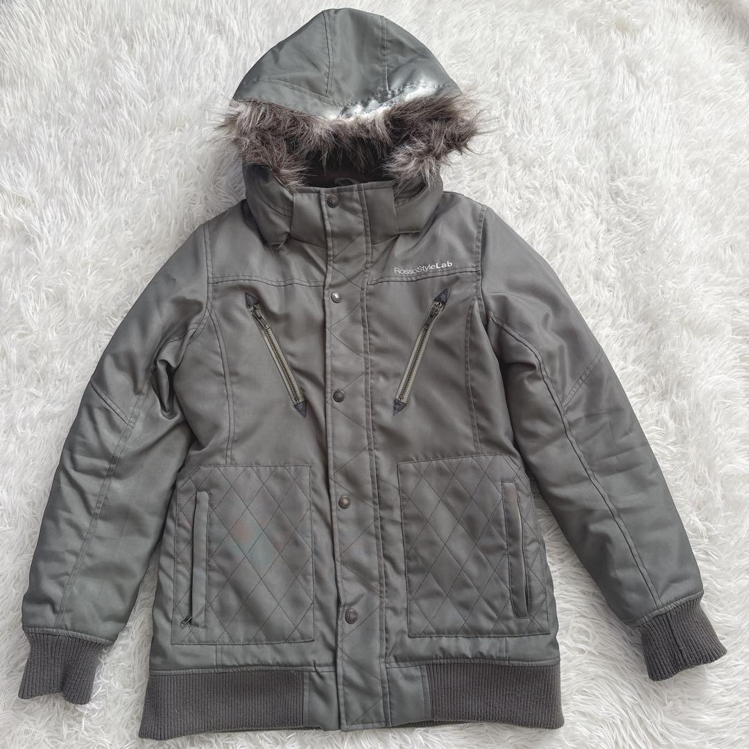 Rosso StyleLab ファー付き レディースL ジャケット カーキ