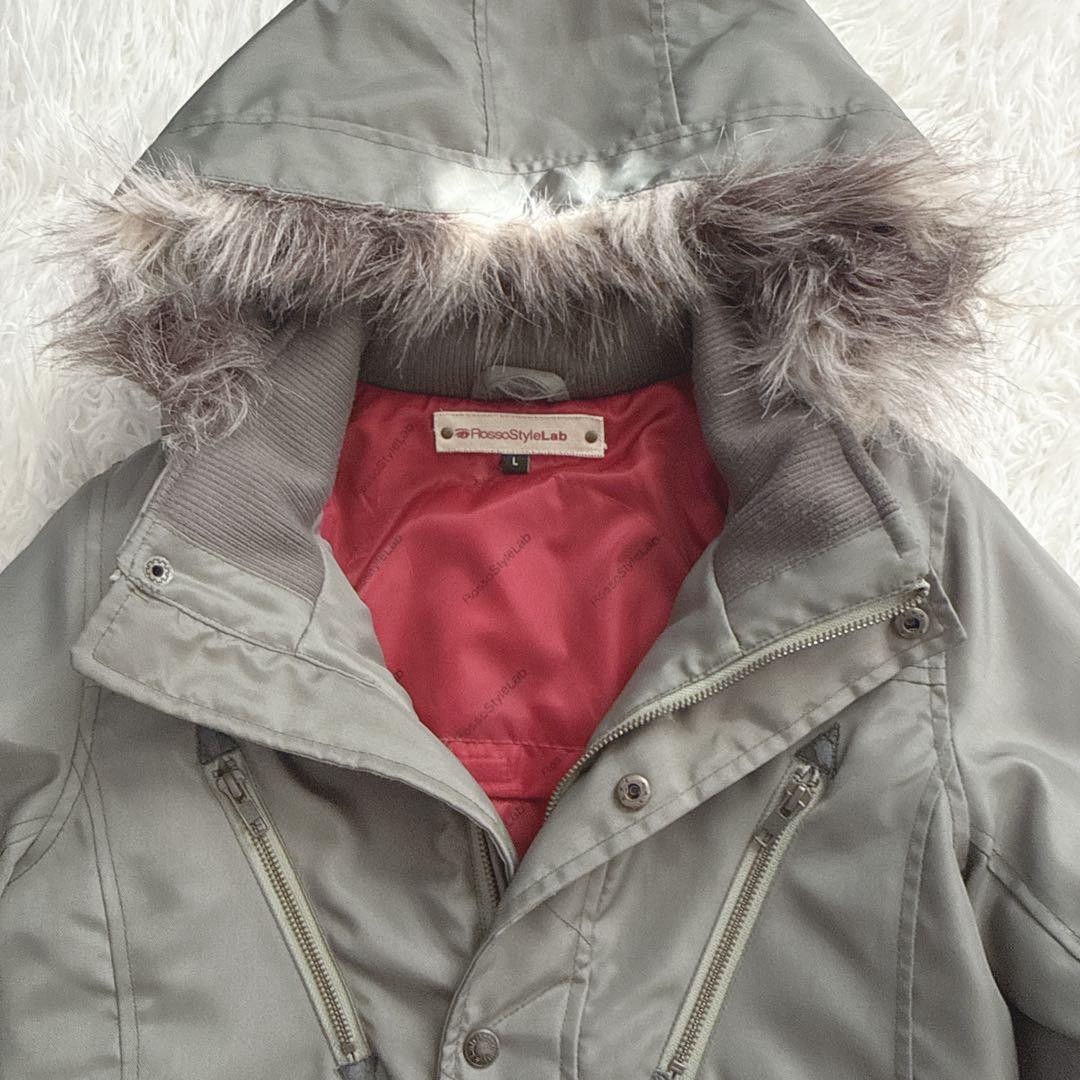 Rosso StyleLab ファー付き レディースL ジャケット カーキ