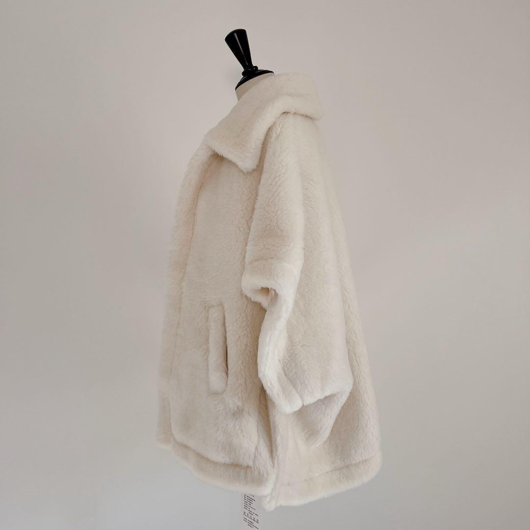 新品未使用 ベアポンチョ アルパカ素材 テディ ケープ ホワイト